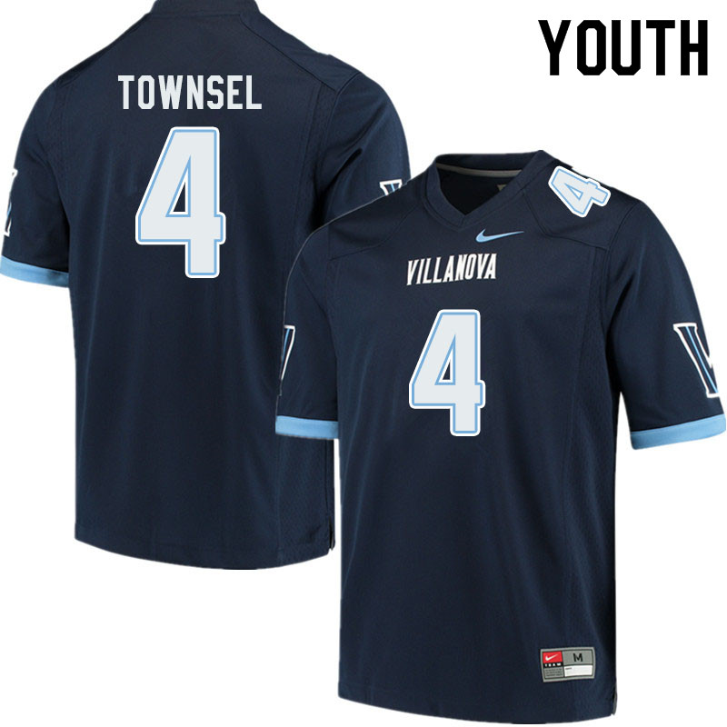 Youth #4 Qwashin Townsel Villanova Wildcats College Football Jerseys Sale-Navy